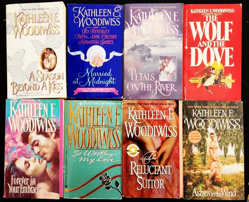 Kathleen Woodiwiss~Lot 8 PB~2 Birmingham Saga + 6 Standalone~Ashes in Wind~LN/VG
