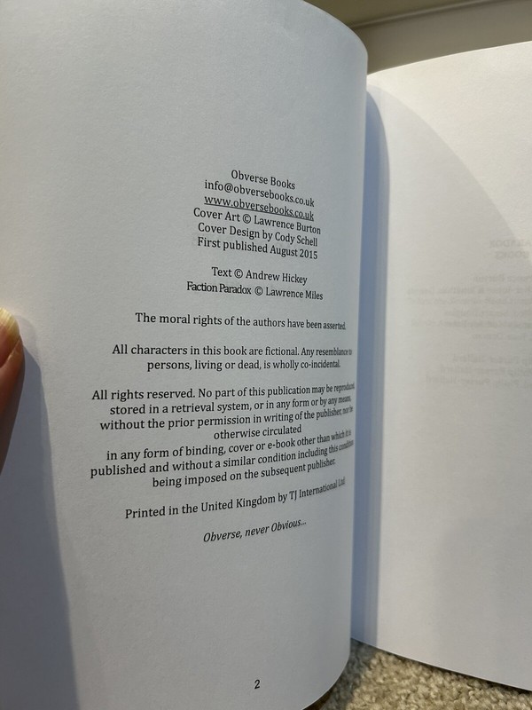 Faction Paradox: Head Of State Andrew Hickey Obverse Books gallery