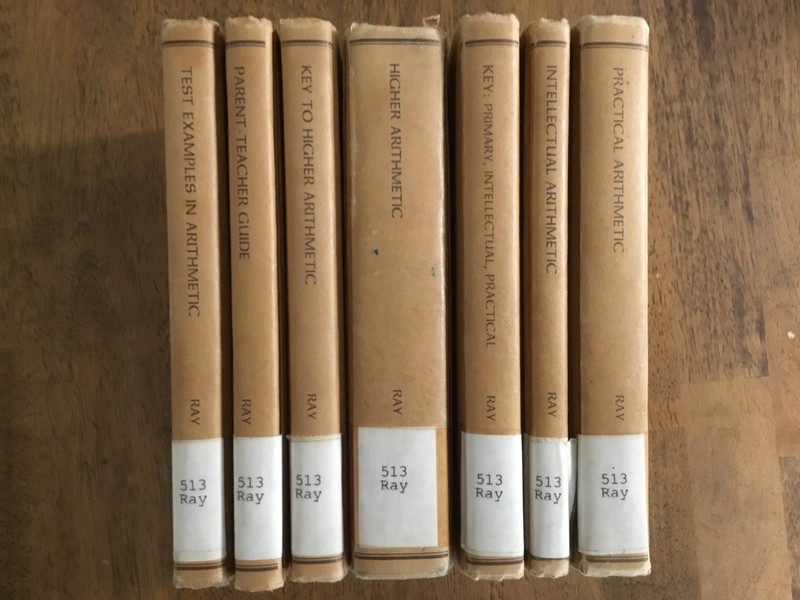 Ray’s Arithmetic series – 7 out of 8 volume set. Hardback Ex-library. Good cond.