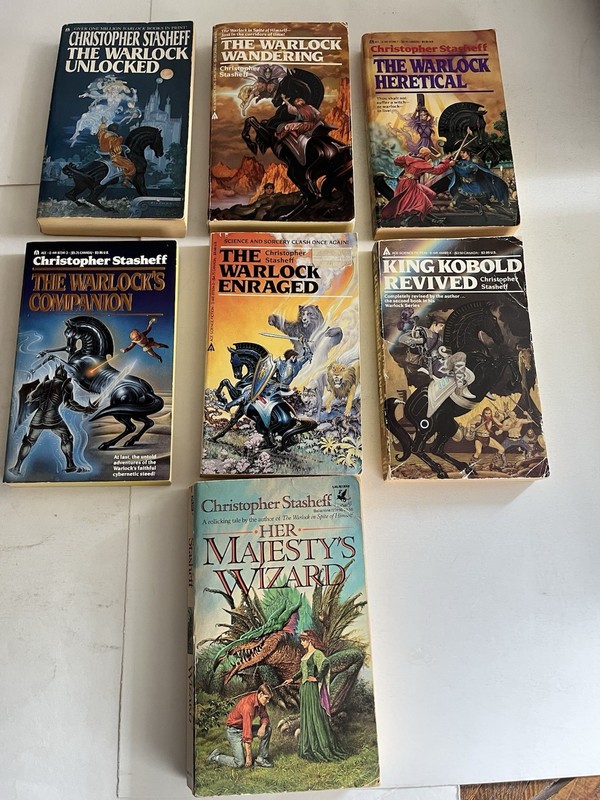 CHRISTOPHER STASHEFF 7 PB Lot Fantasy Ace Del Rey Wizard + Warlock Good