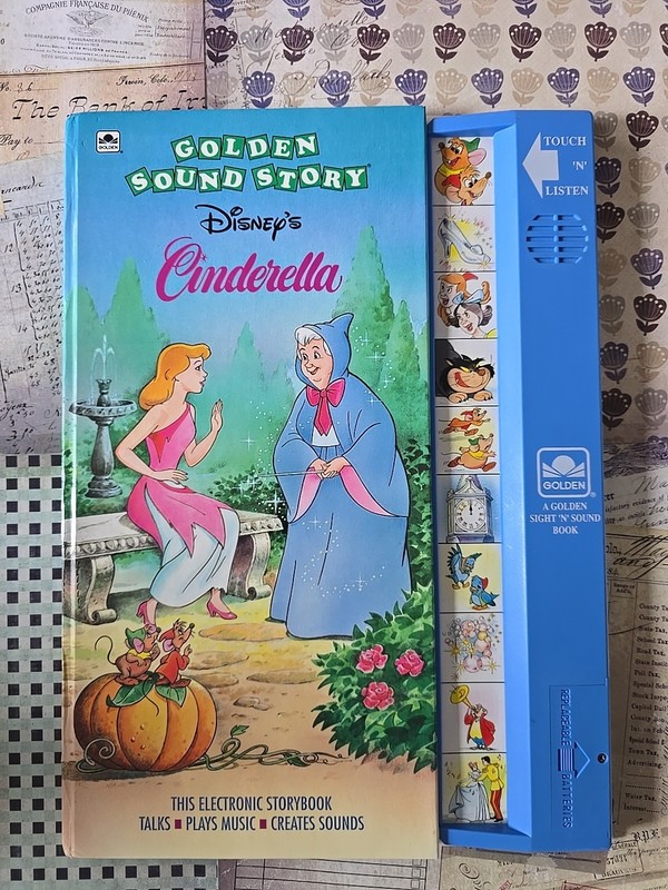 Golden Sound Story Disney’s Cinderella VTG 1993 Works Electronic Storybook