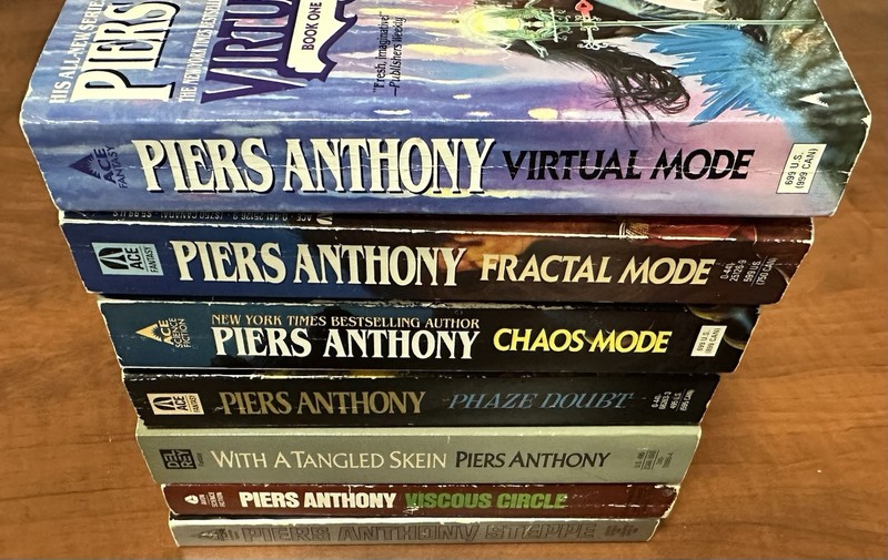 LOT (7) Piers Anthony Paperback Books, Phaze, Mode, Skein, Steppe, Circle, Used gallery