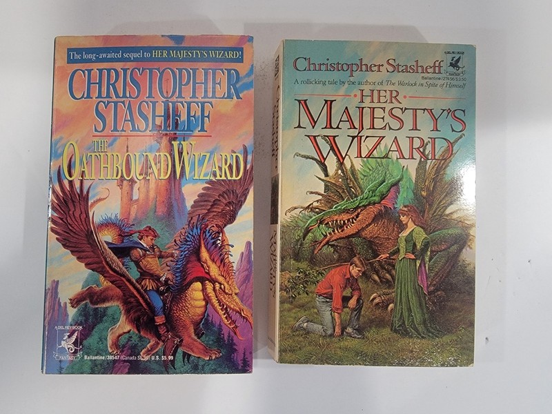 LOT OF 2 – Her Majesty’s Wizard & Sequel: Christopher Stasheff Paperback Books