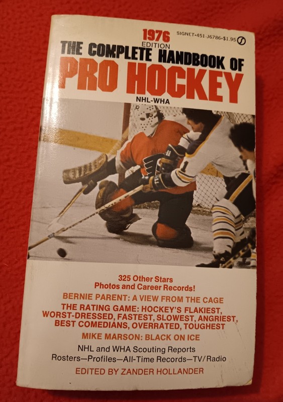 1976 Complete Handbook of Pro Hockey Bernie Parent cov..Zander Hollander
