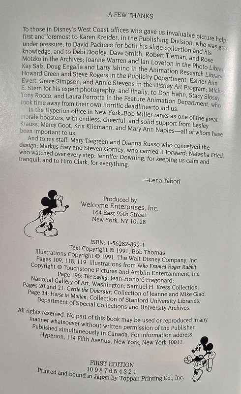 Disney's Art of Animation: Bob Thomas. First edition. Trade Paperback. 1991 gallery