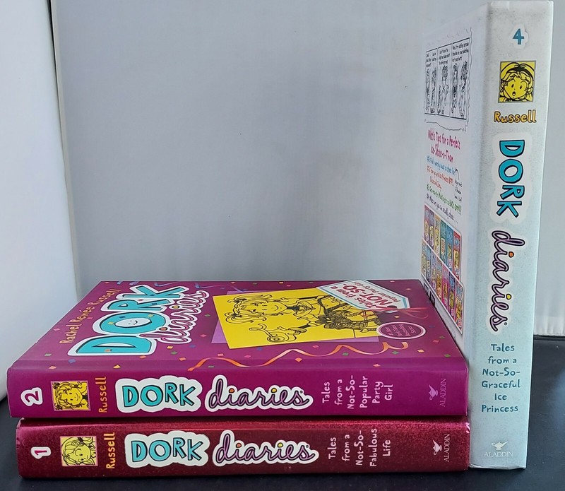 Dork Diaries~HC Books for Teen Girls~Vols 1, 2 & 4 in the Series~Rachel Russell