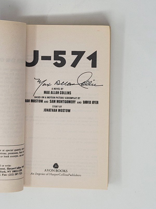 MAX ALLAN COLLINS SIGNED 1ST - U-571 (Matthew McConaughey) gallery