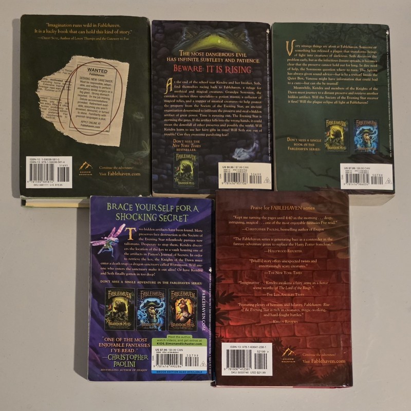 Fablehaven: Vols. 1-5; Brandon Mull Complete Set 2 HC 3 PB See Pictures gallery