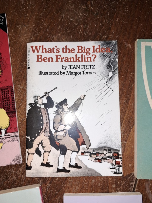 Lot 7 JEAN FRITZ Books Ben Franklin, pocahontas, American history homeschool gallery