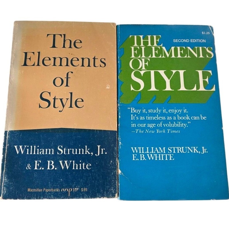 The Elements of Style William Strunk Jr EB White Vintage Paperback Book Lot 2