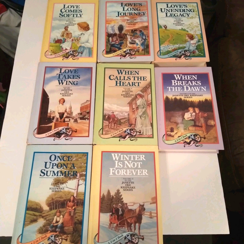 Lot of 8 Complete KEEPSAKE SERIES 1-16 Janette Oke 2-in-1 Hardcover Books
