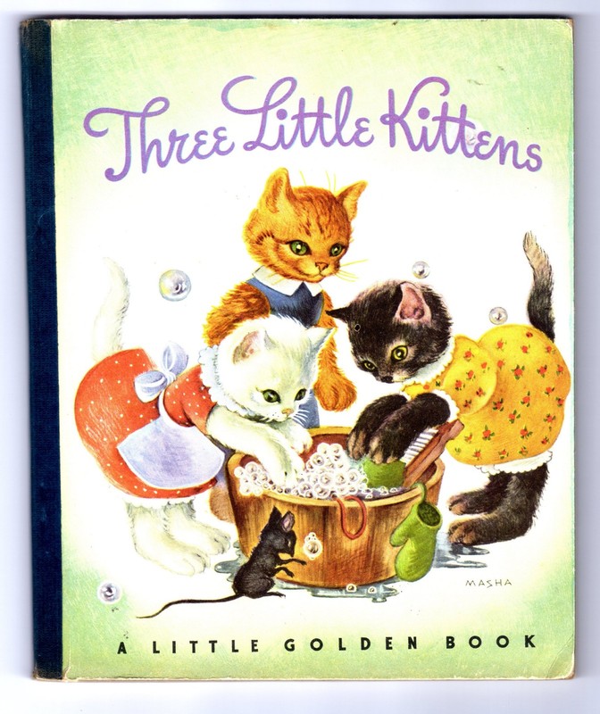 Little Golden Book #1-Three Little Kittens (With Original Dust Jacket! ),