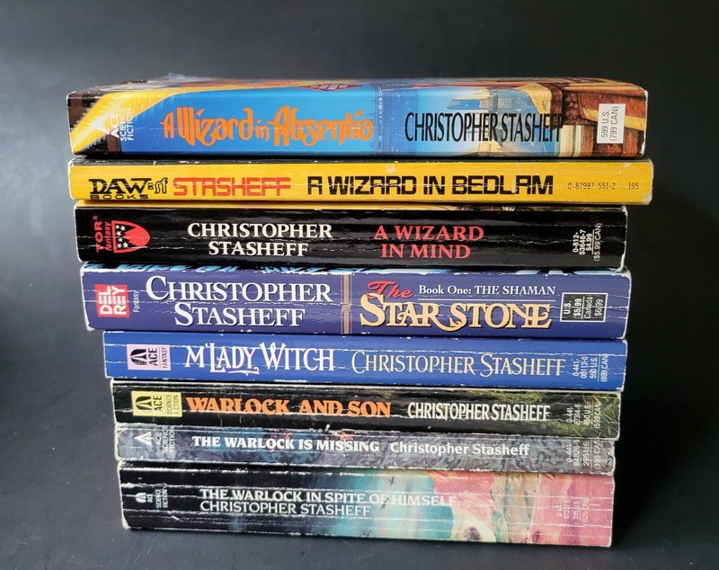 Lot of 8 Sci-Fi Fantasy Paperbacks by Christopher Stasheff Warlock Wizard Etc