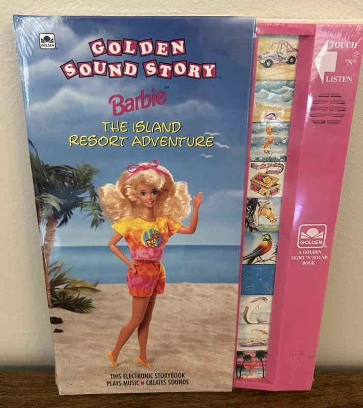 New Vintage Golden Sound Story Book Barbie The Island Resort Adventure Sealed