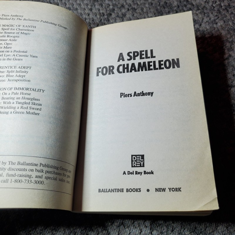 A Spell for Chameleon Piers Anthony 1977 First Xanth Novel Mrs Murphy Paperback gallery