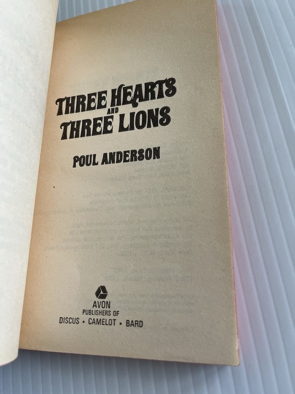 Three Hearts And Three Lions by Poul Anderson (Avon 1970 PB)*G+* Jeff Jones Art gallery