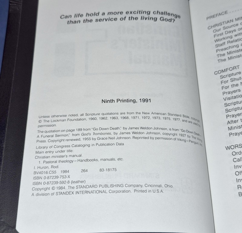 Christian Minister's Manual Roderick E Huron, Black Imitation Leather 1984 1991 gallery