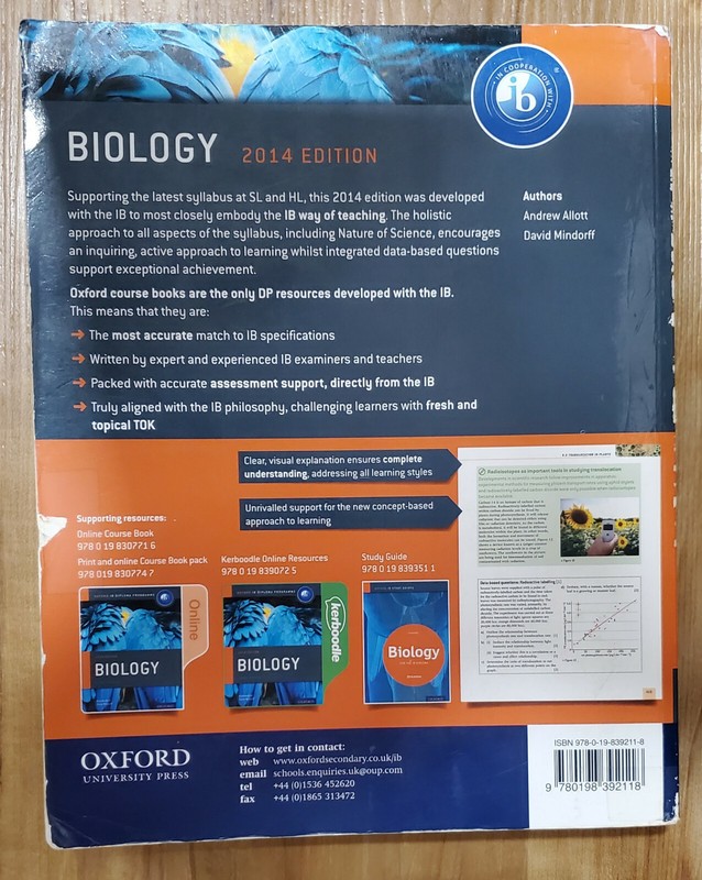 Oxford IB Diploma Programme Biology Textbook 2014 Edition gallery