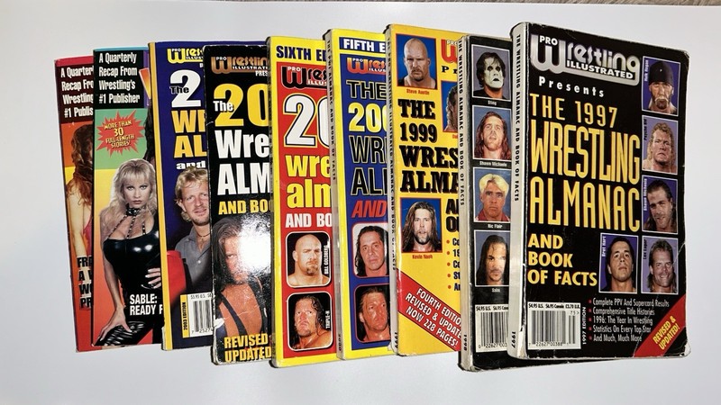 Lot of 7 PWI Pro Wrestling Illustrated Almanac 1997-2003 Inside Wrestling Digest