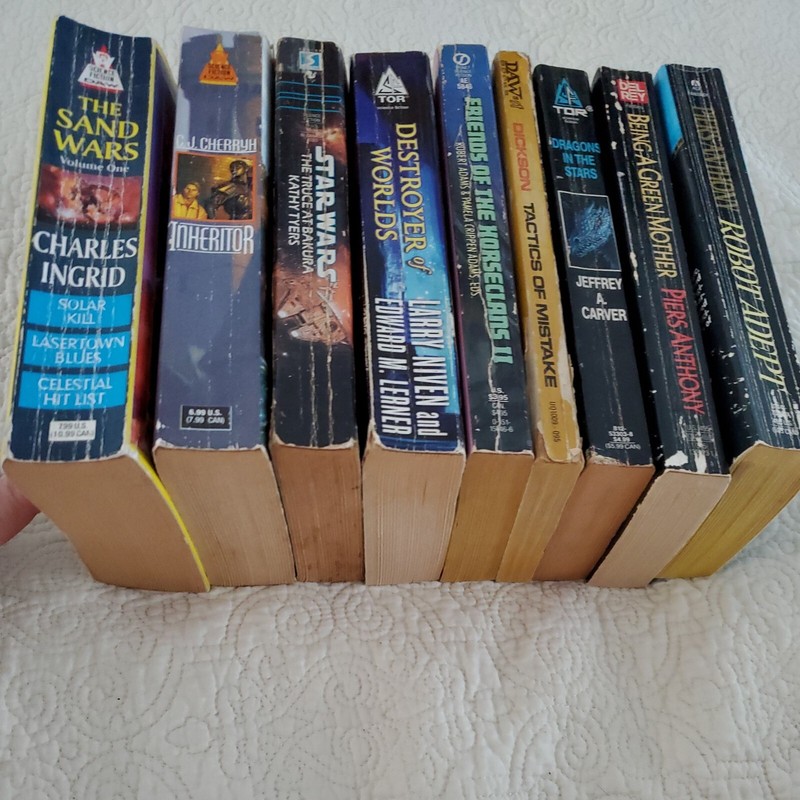 Science Fiction Lot of 9 Fantasy PB Vintage Books Cherryh, Anthony, Adept, Niven gallery