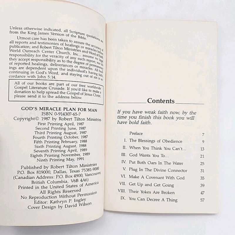 God's Miracle Plan for Man by Robert Tilton 1991 Paperback Booklet gallery