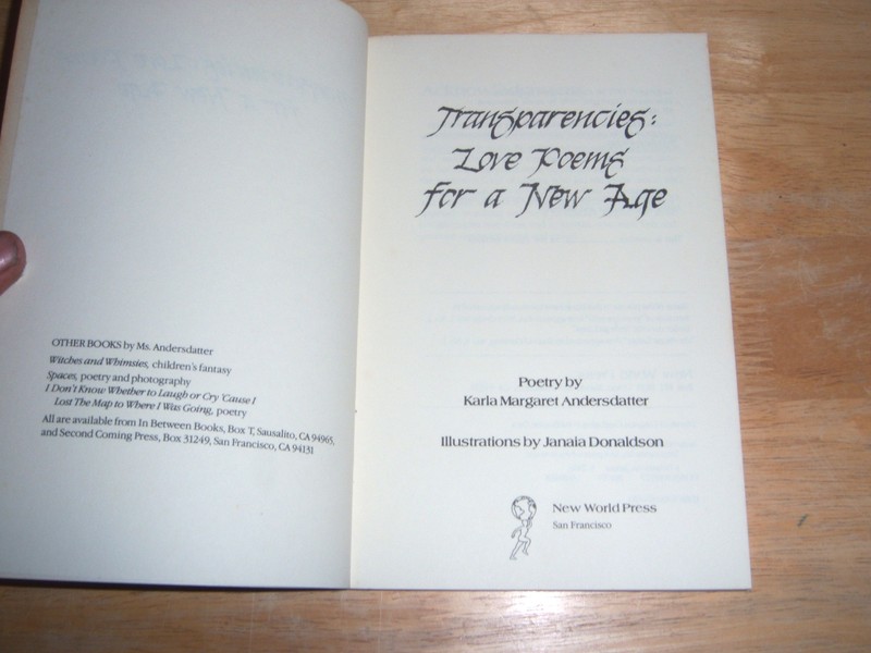 Transparencies Love Poems For A New Age 1979 New World Press Lim Ed 8vo SC VG+ gallery