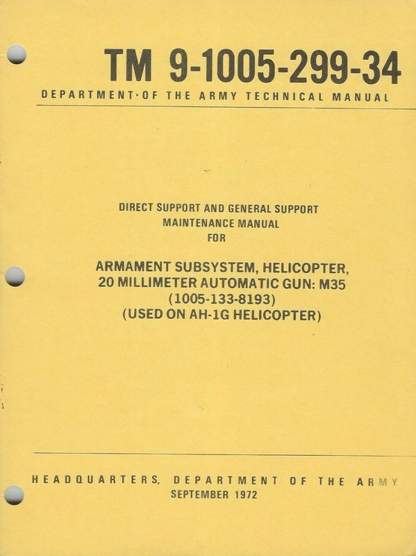 Historical book for Helicopter Armament Subsystem, 20 MM Auto Gun, M35, Maint