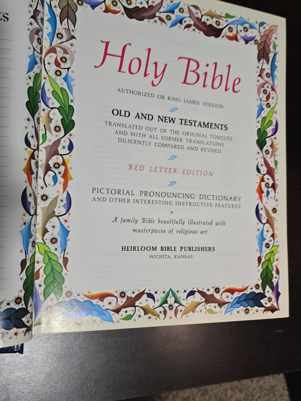 Vintage 1988 Masonic KJV Holy Bible Heirloom Red Letter Edition - VG! gallery