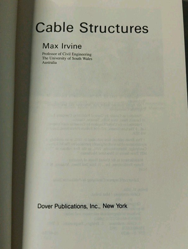 Cable Structures By Irvine, H. Max VG Trade Paperback Book Bridge Construction gallery