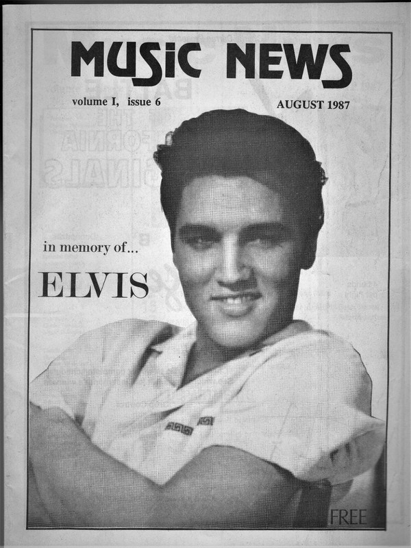 MUSIC NEWS San Diego August 1987 * Rare Collectible In Memory Of Elvis Presley