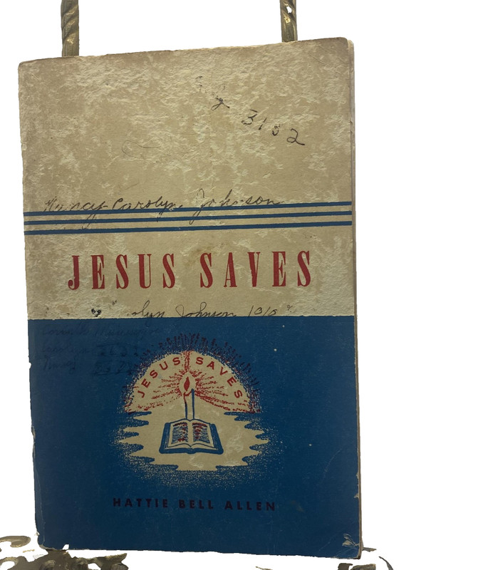 Vintage Jesus Saves Hattie Bell Allen Broadman Cream Blue PB USA 1951 VBS Kids